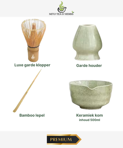 Originele Mito Japanse Ceremony Matcha Set 5 delig Groen