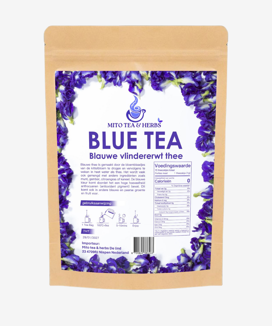 Mito Tea - Blauwe vlindererwt thee - Blue tea - Kruidenthee - Rijk aan Antioxidanten - 15 Theezakjes