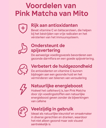 Premium Pink Matcha - Pitaya dragonfruit poeder - circa 30 bereidingen - 50 gram