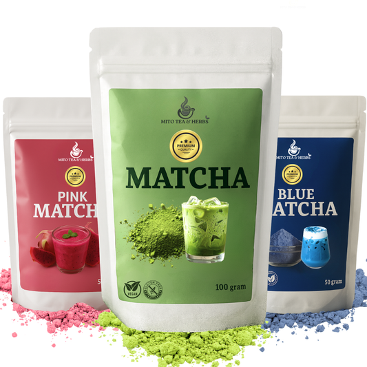 Matcha Boosterpack 3pack- premium matcha - Blue matcha - Pink matcha