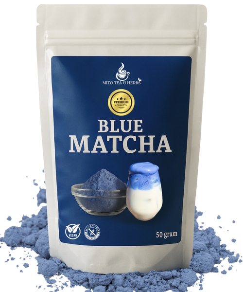Premium Blue Matcha Thee - Blauwe vlindererwt poeder - circa 30 bereidingen - 50 gram
