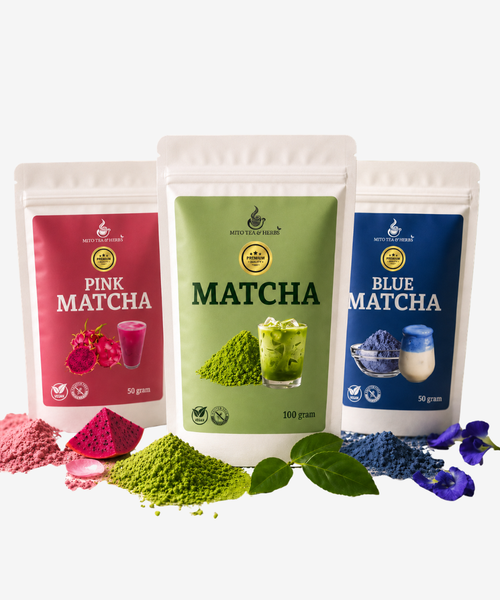 Matcha Boosterpack 3pack - Latte of Iced Matcha - Premium matcha - Blue matcha - Pink matcha